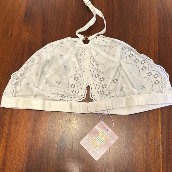 Savage X Fenty Angel White Embroidered Lace Halter Bralette Women’s 2X - Picture 6 of 13